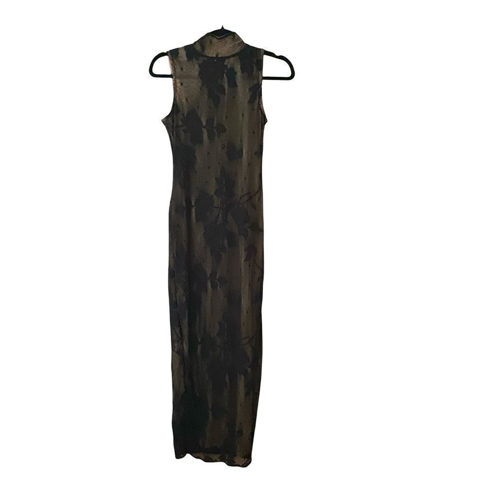 NBD Macelina maxi dress Black nude illusion lace sheath bodycon Revolve NWT Sz S - Picture 5 of 12